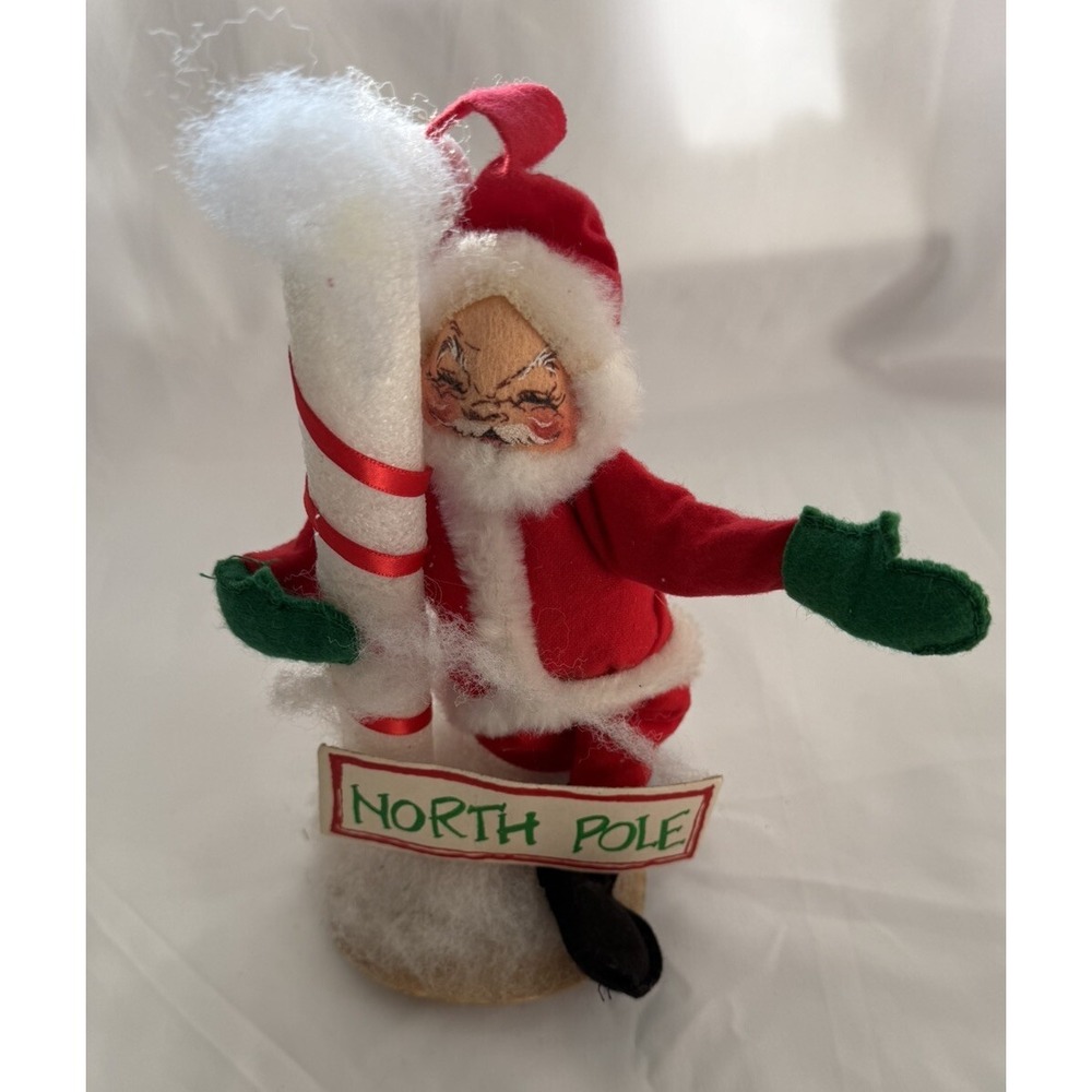 VTG Annalee Santa With The North Pole Sign Collector Doll